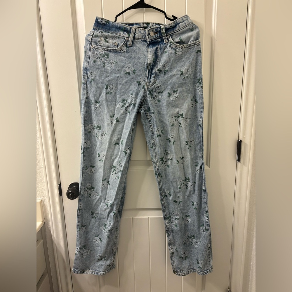 Floral Light Blue Women's Jeans